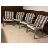 4 patio chairs with removable cushions
