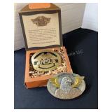 2 Harley-Davidson belt buckles