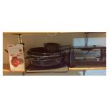 Toaster Oven, enamelware, mini waffle maker