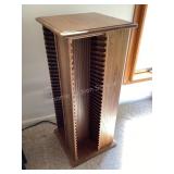 Oak rotating DVD tower