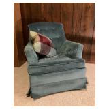 Blue swivel rocker, 29x33" tall 33" deep
