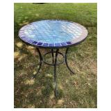 Mosaic top patio table, 28" x 28" tall