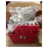 Tote of pillows & floor rug, clean items
