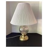 Vintage 24" lamp with glass floral globe base