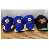 4 signed NASCAR hats, clean