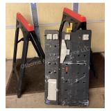 Pair of folding sawhorses & work station top