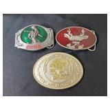 3 Hunting theme belt buckles
