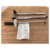 3/4" ratchet, 1/2" clicker torque wrench & beam
