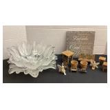 Large Mikasa tulip bowl & platter, fairy garden