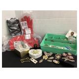 Tray of vintage jewelry, trinket box, new
