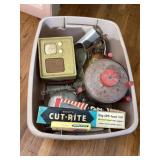 Tote of vintage items