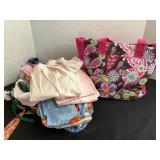 Colorful tote bag of aprons