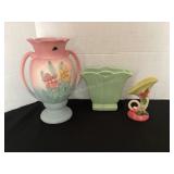11' Hull pottery vase, Hull vase & old pottery vas