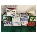 9 crates of sewing fabric & patterns