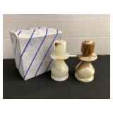 Pair of stone 4' candleholders