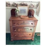 3 drawer antique dresser, picture, ceramic