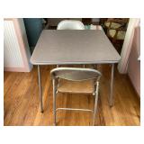 Card table & 2 folding chairs
