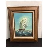 Ship painting on canvas, 20x24'
