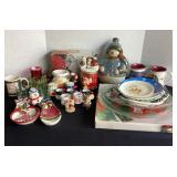 Christmas Decor; platters & plates, mugs,