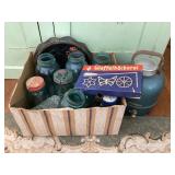 Blue Ball jars, drink dispenser, trays & more