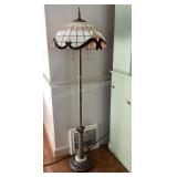 63' tall antique floor lamp, shade is damaged