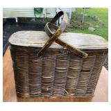 Unique vintage galvanized lined basket,