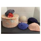 Vintage hats & hat box