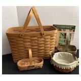 4 Longaberger baskets & brochure
