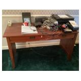 Mission Style Desk & Contents