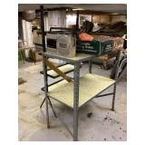 2 metal shelves & contents