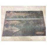 Rubber embossed fish measuring mat, 35 1/2x23 3/4'