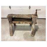Bench with pipe vise, 37 1/4x25' tall