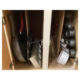 Kitchen cupboard cleanout; bakeware, pots & pans