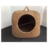 Handwoven Cat Basket, 18x15x15 1/2' tall