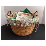 Longaberger basket, brochures & misc. liners