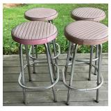 4 Vintage bar stools, 16x16x30' tall