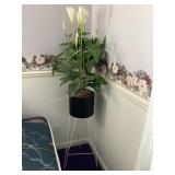 Plant stand & faux plant, stand is 23' tall