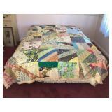 Vintage quilt, 84x92', some staining