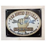 Busted Knuckle metal sign, 16x12 1/2'