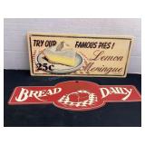 Metal Pie & Bread signs