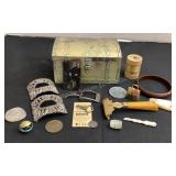 Heavy metal vintage treasure box, tin type & more