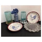 Egg plate, bowls, jars, feeder, waterer, chicken