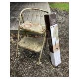 New garment rack & vintage stool