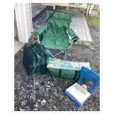 Bleacher seats, bag chair & 13x10ï¿½ screen house
