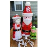 Santa, Mrs. Claus & Elf light set with power