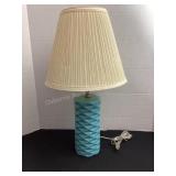 22 1/2' aqua blue ceramic lamp