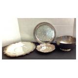 4 silver plate serving pieces
