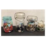 Old jars of buttons