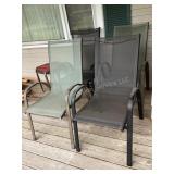 4 stacking patio chairs