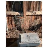 Wire plant stands, wire basket, galvanized tub